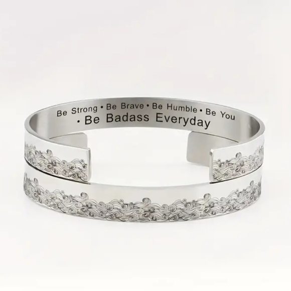 NEW Stainless steel Cuff Bracelet "Be a Badass Everyday " Bracelet - Picture 4 of 4